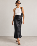 Midnight - Satin Slip Maxi Skirt