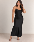 Luna Satin Slip Dress - Mildnight