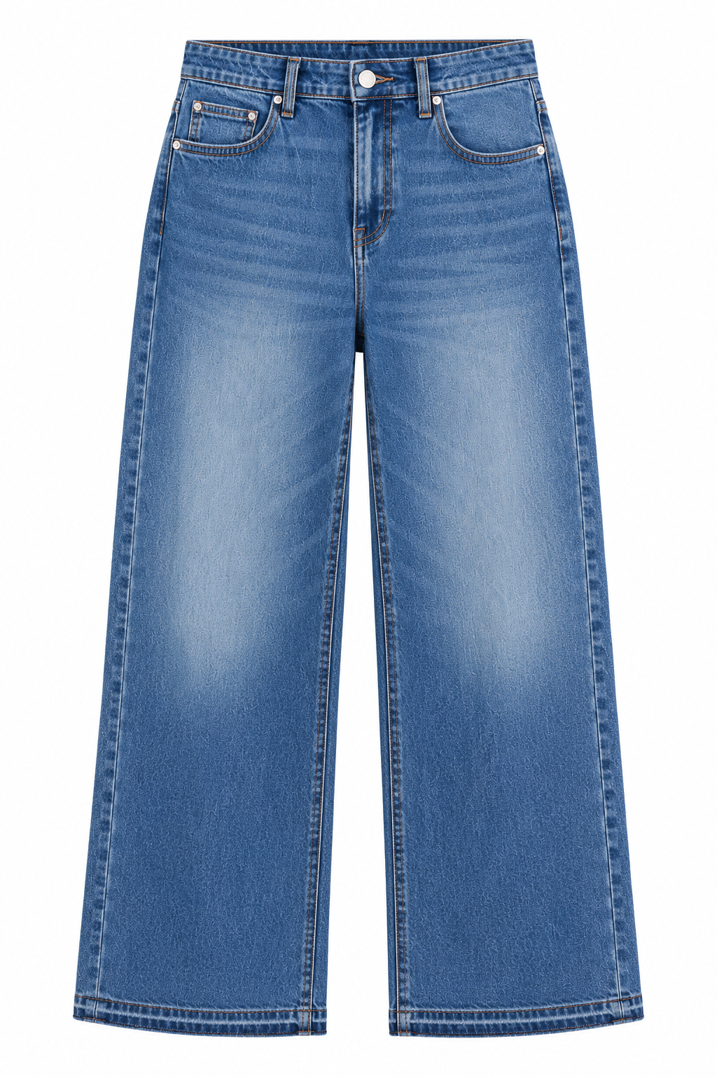 Medium Wash High Waisted Wide Leg Jeans