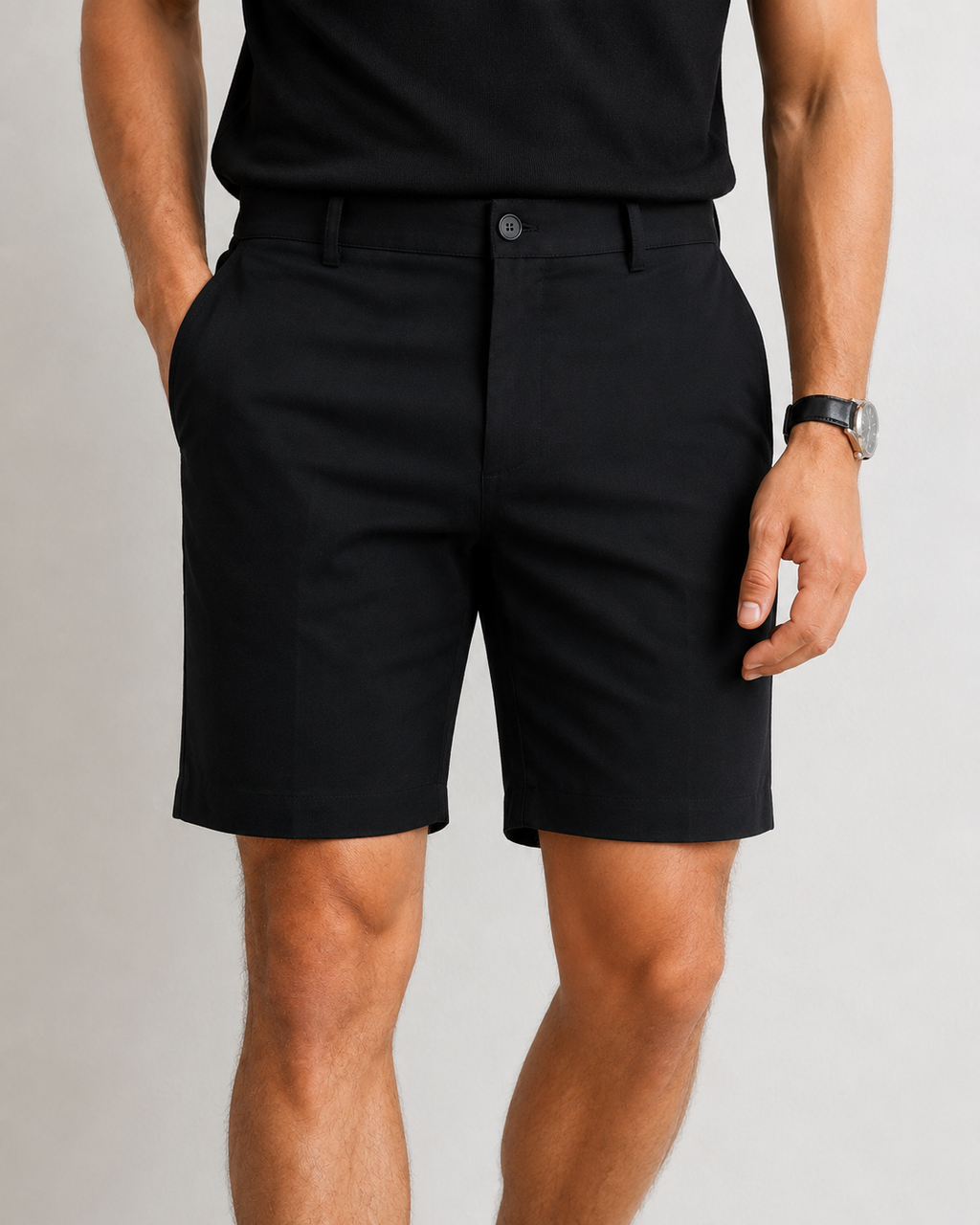 The Cartagena Short Tailored Chino in Black