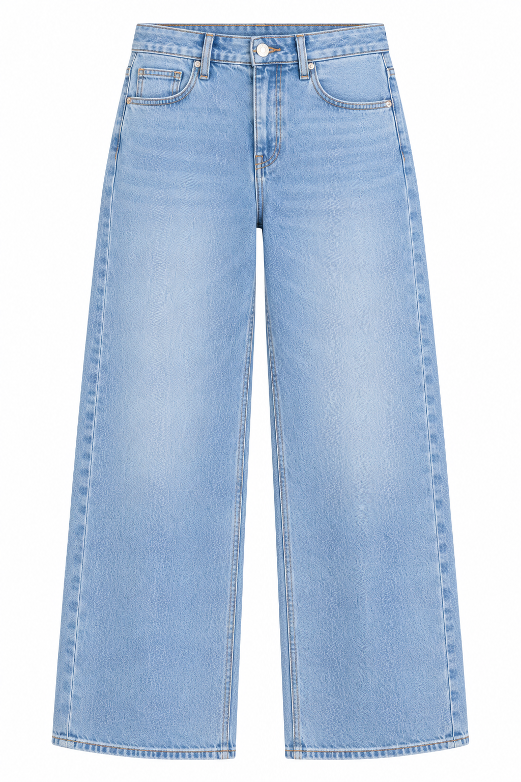 Light Blue Wide Leg High Waisted Jeans - Baggy Fit