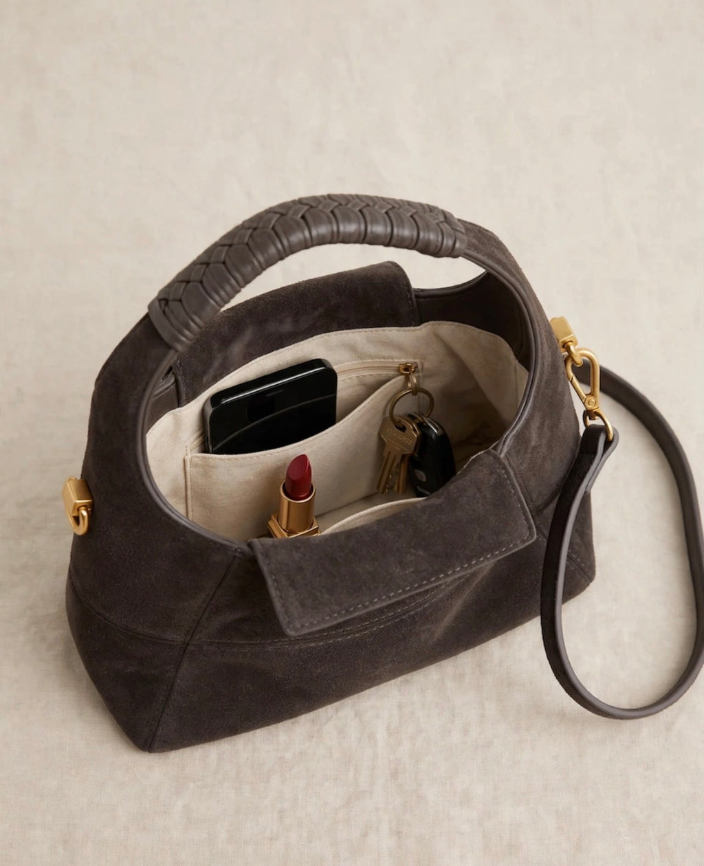 The Espresso Hobo Bag - Dark Taupe