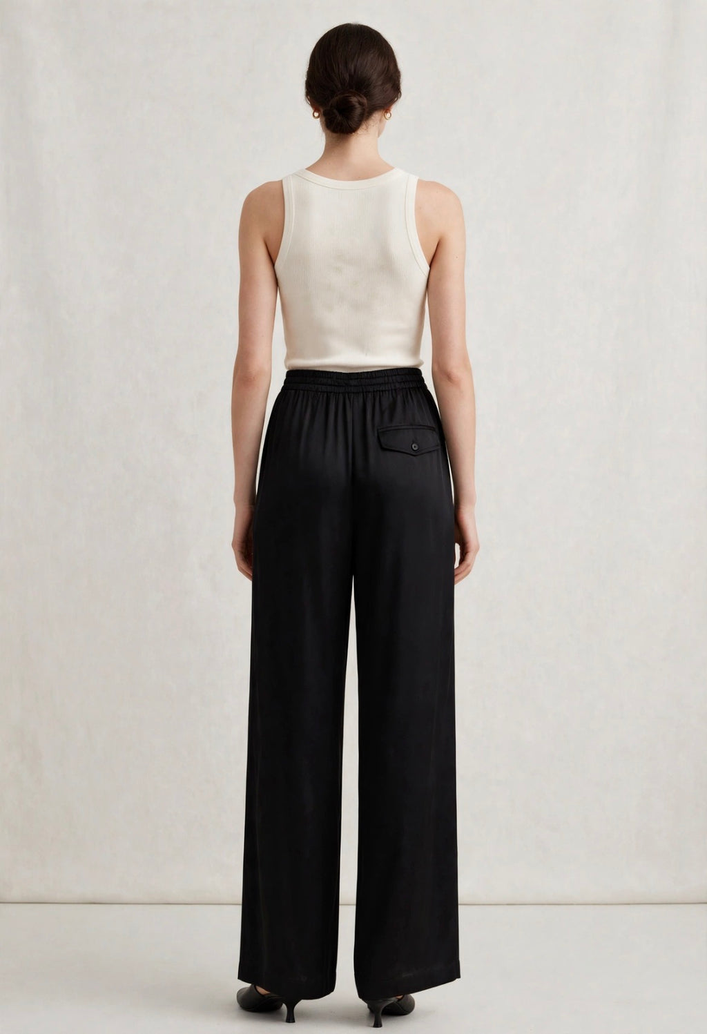 Sophia - Silk Drawstring Black