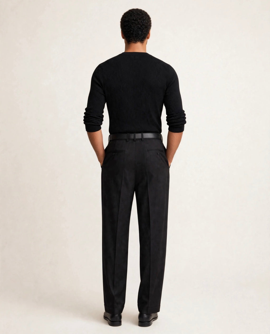 Midnight - Ribbed Henley - Rolled Sleeve