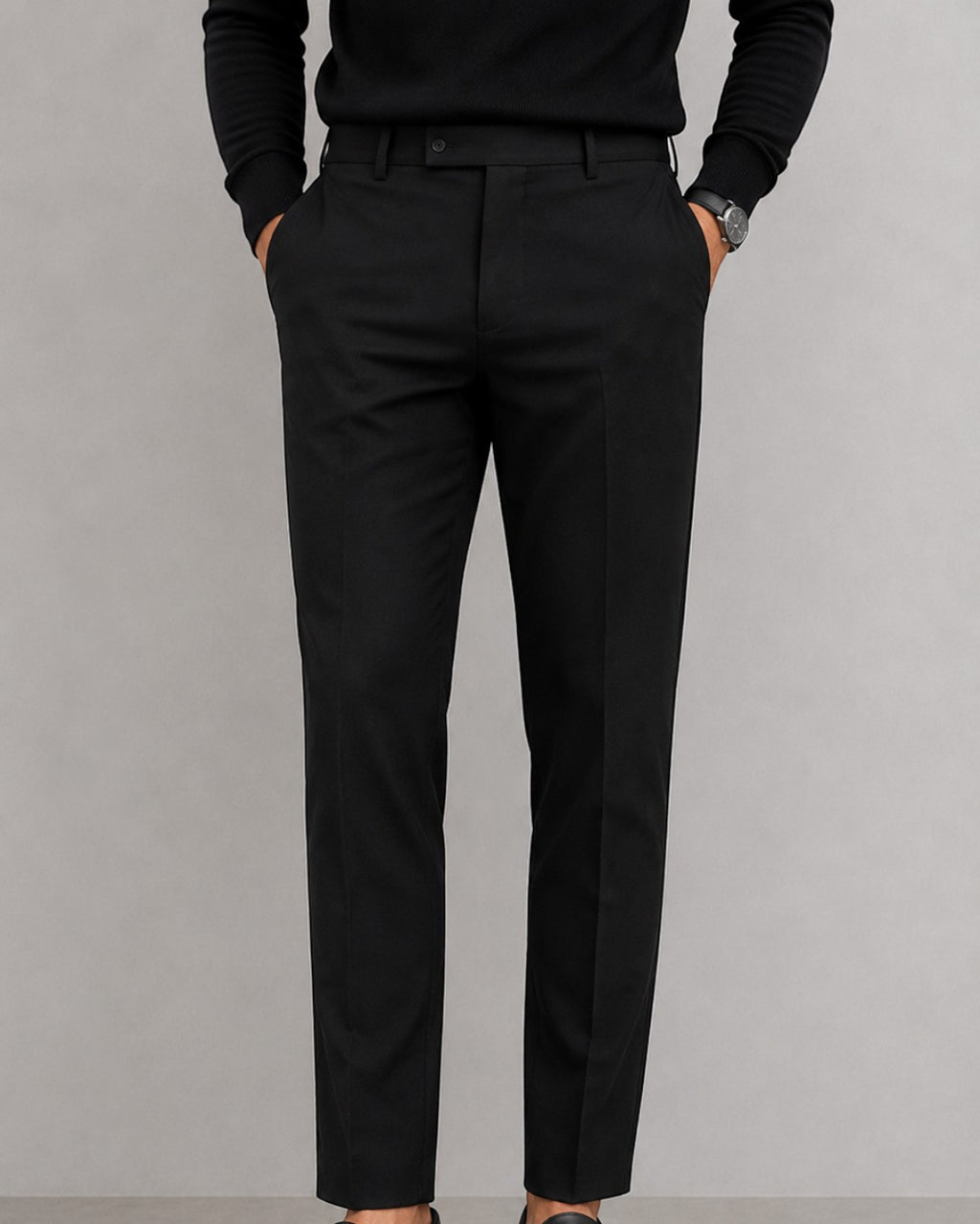 Pantalones de vestir negros Milano de The Picks Club con corte entallado y diseño elegante