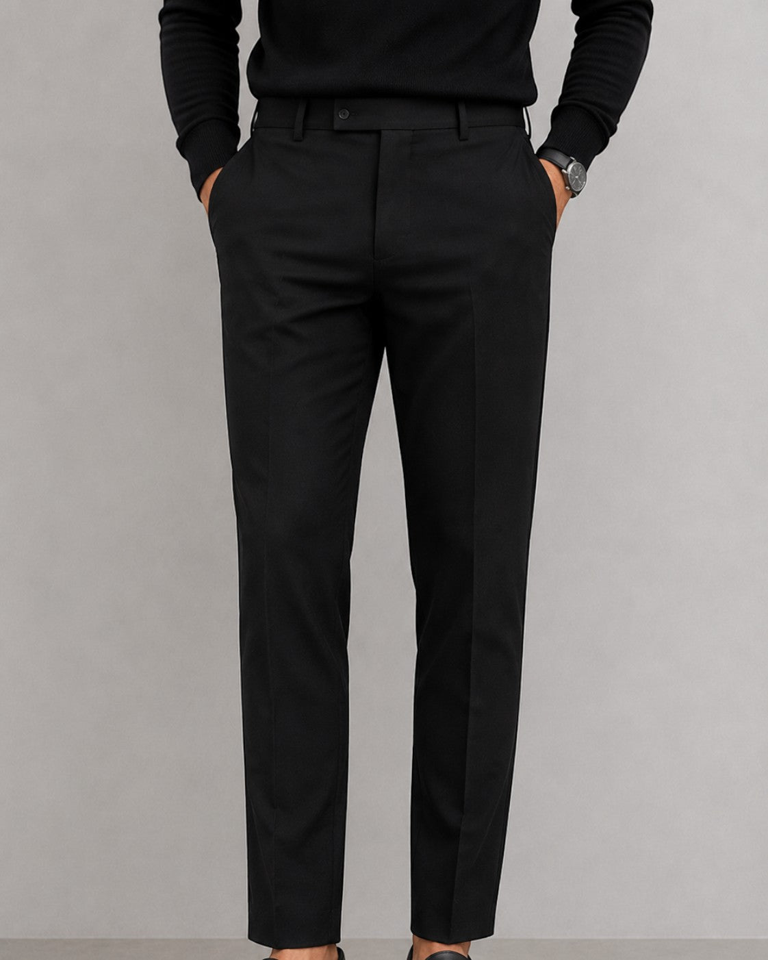 Pantalones de vestir negros Milano de The Picks Club con corte entallado y diseño elegante